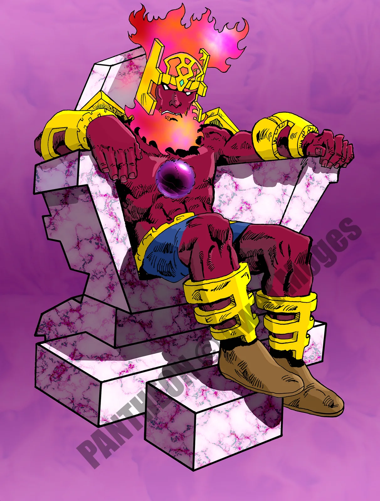 Marduk seated on a monumental throne